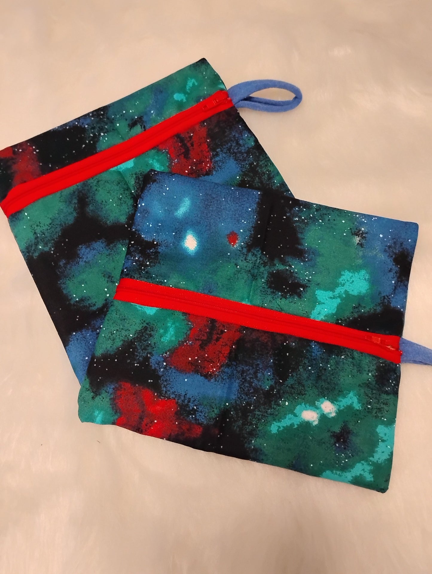 2 piece Cotton Zipper Bags Space