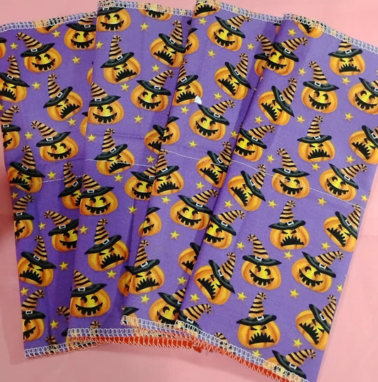 Un Paper Towel - Reusable - Cotton - Purple Pumpkin Witch
