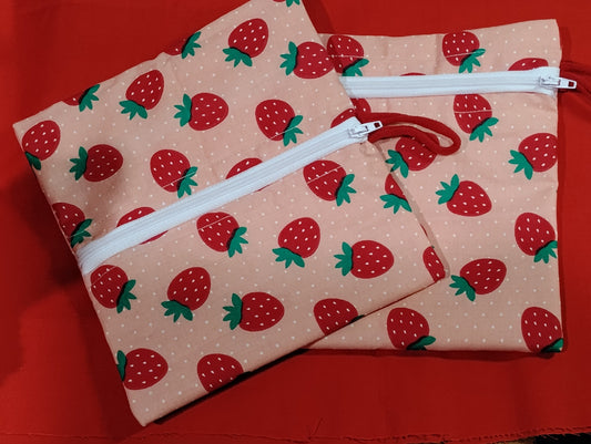 2 piece Cotton Zipper Bags STRAWBERRY'S