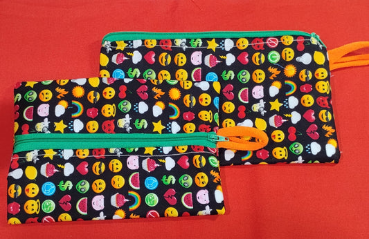 2 piece Cotton Zipper Bags EMOJI'S