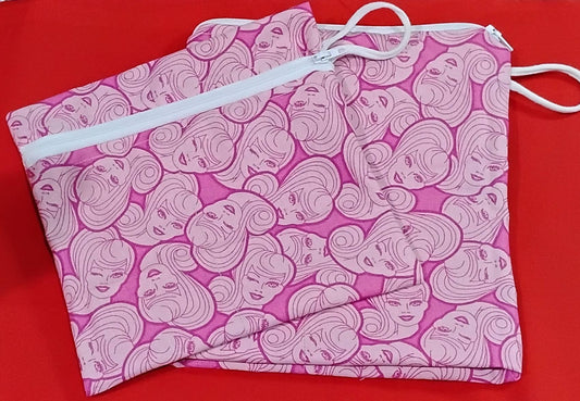 2 piece Cotton Zipper Bags BARBIE